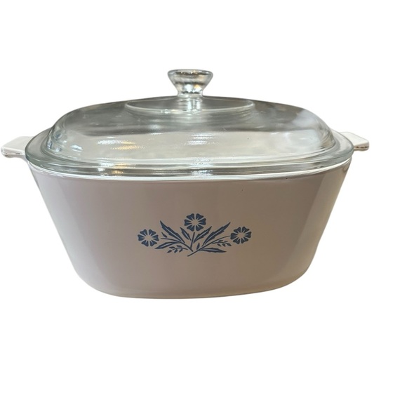 Vintage CorningWare Blue Cornflower 2 1/2 QT P- 2 1/2- B Baking Dish Glass Lid - Picture 1 of 6